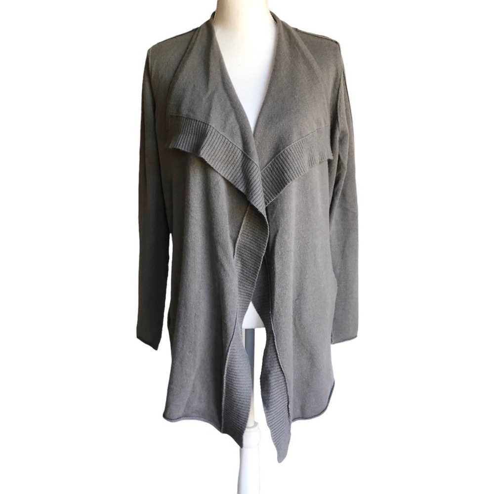 360 Cashmere Open Drape Gray Cardigan Small